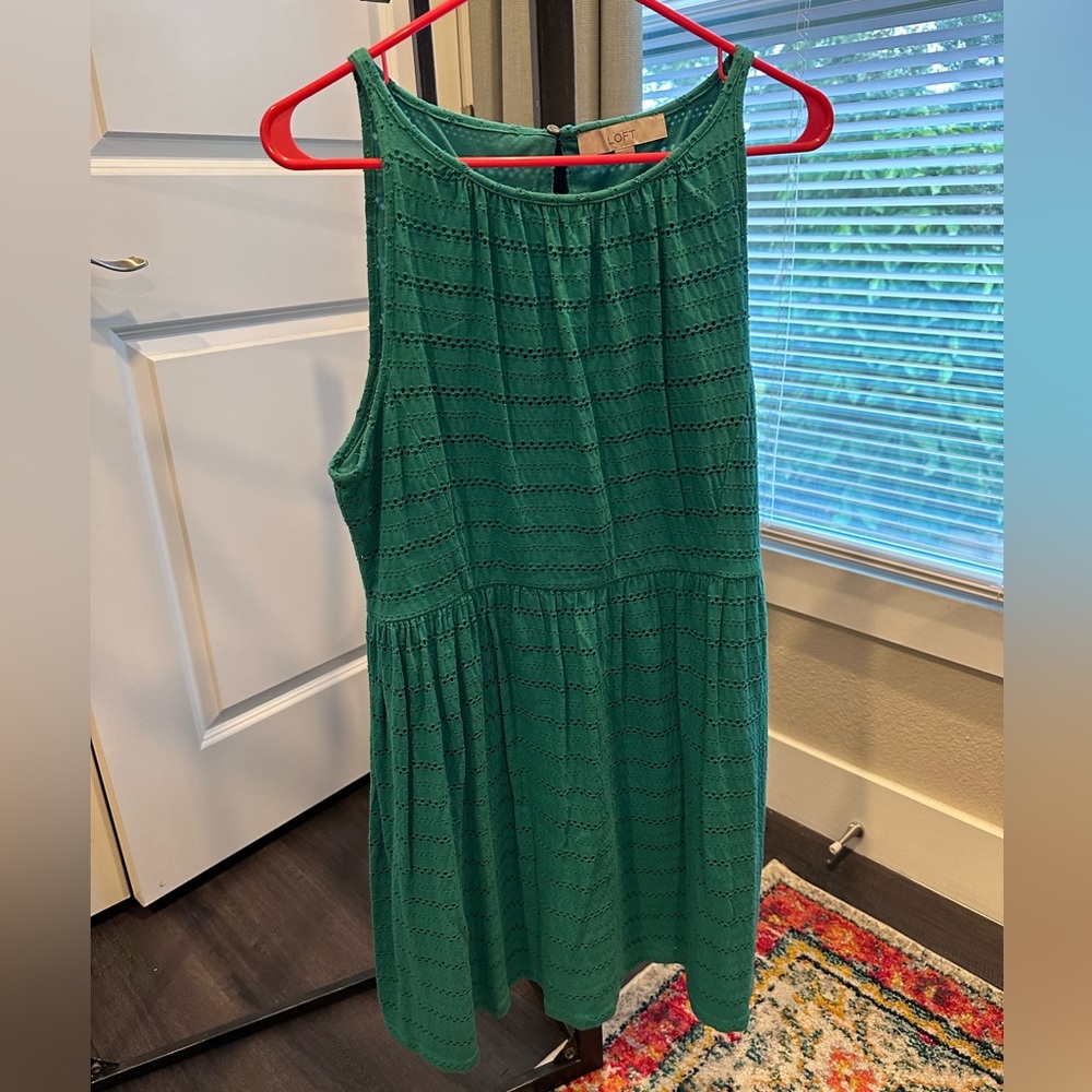LOFT Green Sleeveless Dress